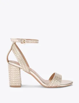 Sparkle Block Heel Sandals Gold female - Carvela - FashionsVida
