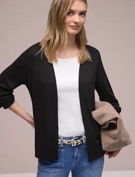 Langarm Jacke in offener Passform female Schwarz - Street One - FashionsVida