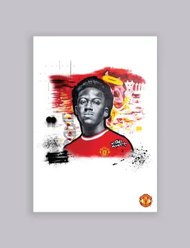 Manchester United Graffiti Mainoo A2 Poster None - Wundur Ltd - FashionsVida