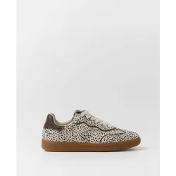 Zapatillas básicas de mujer de cordones animal print