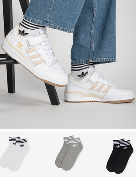 Chaussettes X3 Ankle Trefoil blanc/noir/gris 39/42