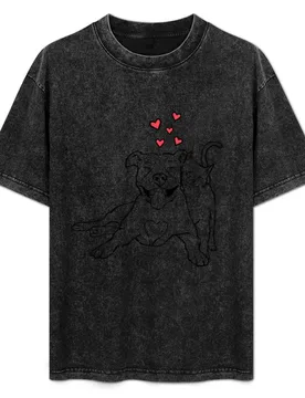 Pitties & Kitties, Pitbull and Cat Lovers T-Shirt Casual Loose Fit Short Sleeve T-Shirt - Aliexpress - FashionsVida