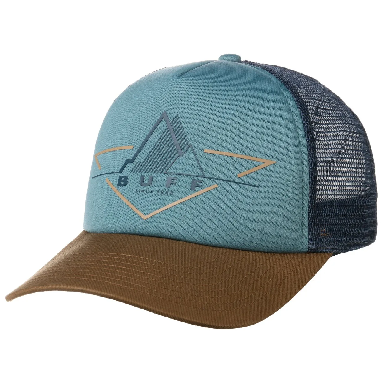 Brak Stone Trucker Cap by - blue - Female - Size: One Size - Buff - FashionsVida