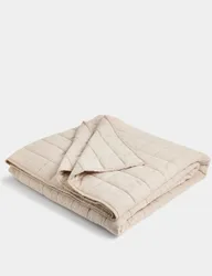 Cotton Rich Quilted Throw Neutral