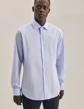 Shaped Business Hemd Uni Blau 39 - Seidensticker.com - FashionsVida