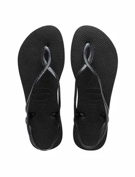 Ankle Strap Flat Flip Flops Black female - Havaianas - FashionsVida