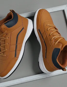 Zapatillas casuales para hombre, con cordones, suela blanda plana, cómodas, zapatos deportivos ligeros de caña alta para uso diario, zapatillas depo - Shein - FashionsVida