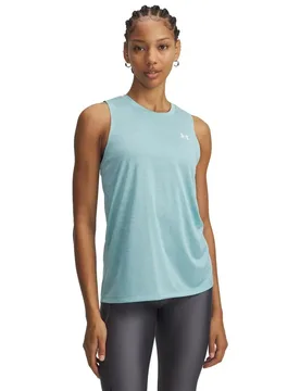 T-shirt Sans Manches Tech Tank Twist Blue M - Under armour - FashionsVida