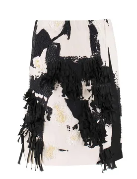 Black Label Embellished Cotton Skirt - Donna Karan - FashionsVida