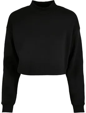 Felpa Cropped Oversized High Neck Crew Black XL - Urban classics - FashionsVida