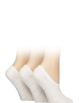 Women's 3 Pair SOCKSHOP Mesh Pattern Fashion Shoe Liner Socks Heart / Stripe / Flower White 4-8 - Assorted - Size: Small - Wildfeet - FashionsVida