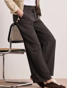 High Waist Wide Leg Hose im Casual Fit female Braun