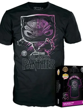 T-shirt à Manches Courtes Black Panter Marvel Black S unisex - Funko - FashionsVida