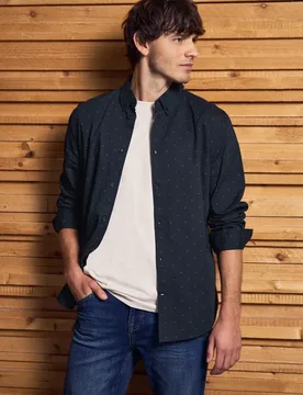Street One Hemd mit Minimal Print male Blau - Street One MEN - FashionsVida
