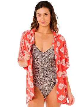 Chemise à Manches Courtes Ventura Viscose Red XS