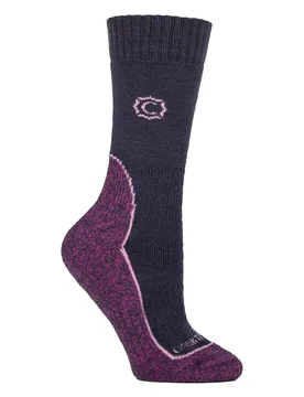 Womens Ladies Wool Blend Cushioned Walker Socks For Hiking & Outdoor Comfort - Navy - Size Uk 4-8 - Country Pursuit - FashionsVida