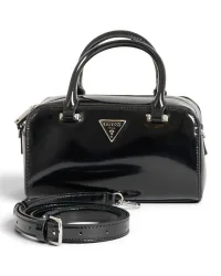 Borsa Arnela Mini Satchel Donna Nero in Materiale Sintetico Effetto Saffiano con Charm