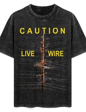 Caution - Live Wire T-Shirt Moisture Wicking Quick Dry Tee - Aliexpress - FashionsVida