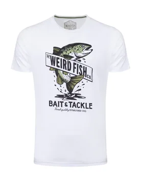 Weird Fish Bait and Tackle Front Print Graphic T-Shirt Size 3XL - men men all-mens men tshirts men tshirts artist offers all-offers offers mens-offers - White - FashionsVida