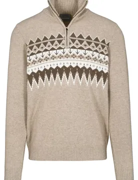 XL Zip Troyer Pullover, uni male
