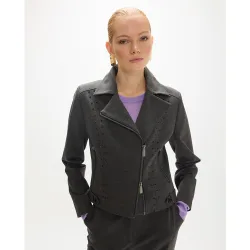 Cazadora biker de mujer con strass