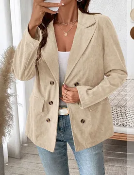 New Autumn and Winter Women's Pure Color Corduroy Suit Jacket for Women Women Clothing Blazer Women - Aliexpress - FashionsVida
