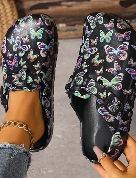 Sandalias huecas de verano de moda para mujeres, con patrón de mariposa colorido, con suelas gruesas cómodas - Ligeras, estilo chic para todo clima, - Shein - FashionsVida