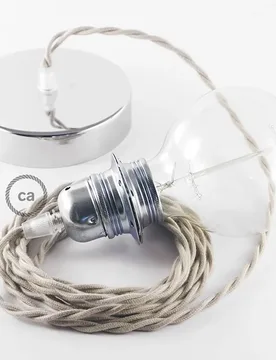 Cables Lampe Suspendue Pendel Pour Abat-jour Tc43 1 M Taupe / Chrome Plated One Size - Creative - FashionsVida