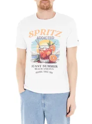 SUN68 T-shirt con stampa BIANCO S
