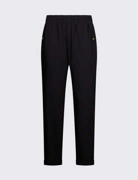 Pantalone con risvolto donna nero