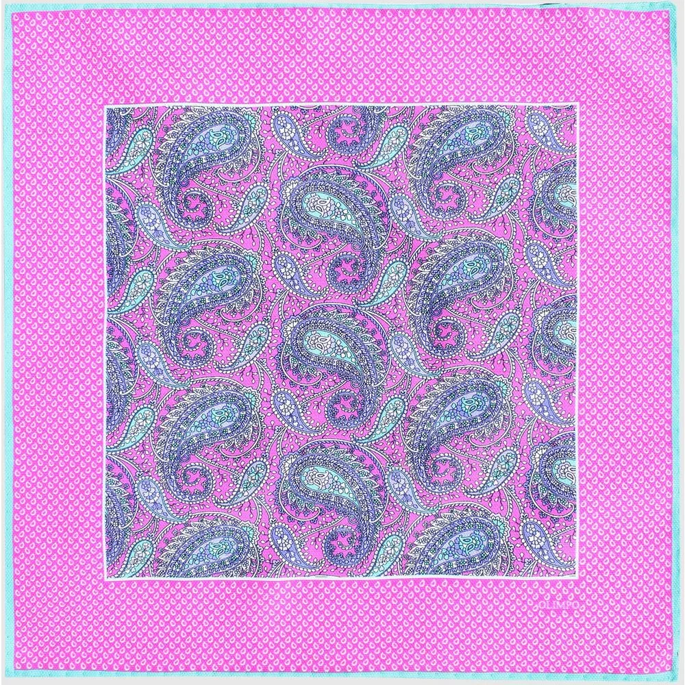 Pañuelo de seda combinado con estampado - Olimpo - FashionsVida