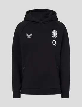 England Rugby Juniors 26/27 Travel Adapt Fleece Hoodie - Black JM Unisex - Castore - FashionsVida