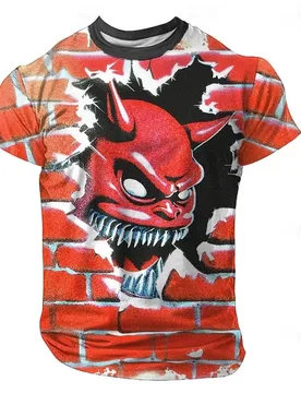Funny 3D Devil Printing Men's T-Shirts Hip Hop Trend Harajuku y2k Clothes Summer Casual O-neck Short Sleeve Tops Fashion T shirt - Aliexpress - FashionsVida