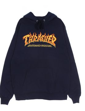 Felpa Cappuccio Uomo Fire Logo Hood Navy