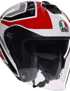 Casco Moto Jet IRIDES TOLOSA Nero Grigio Rosso taglia XL - AGV - FashionsVida