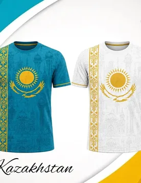 New Kazakhstan Ethnic Style Printed Football T-shirt Men's Breathable Quick-drying Soccer Jersey Unisex Street O-neck Top - Aliexpress - FashionsVida
