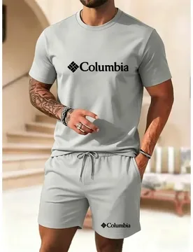 Summer Men's New Outdoor Sports Set - Round-neck Short-Sleeved T-shirt + Jogging Shorts - Casual and Loose Two-Piece Set - Aliexpress - FashionsVida