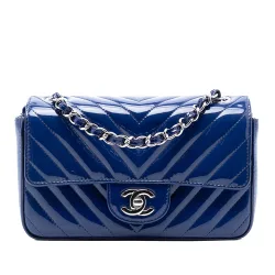 Mini Rectangular Classic Chevron Patent Single Flap