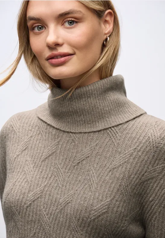Kuscheliger Strukturpullover female Beige - Street One - FashionsVida