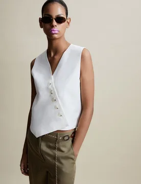 Sfera - Chaleco básico blanco - Sfera - FashionsVida
