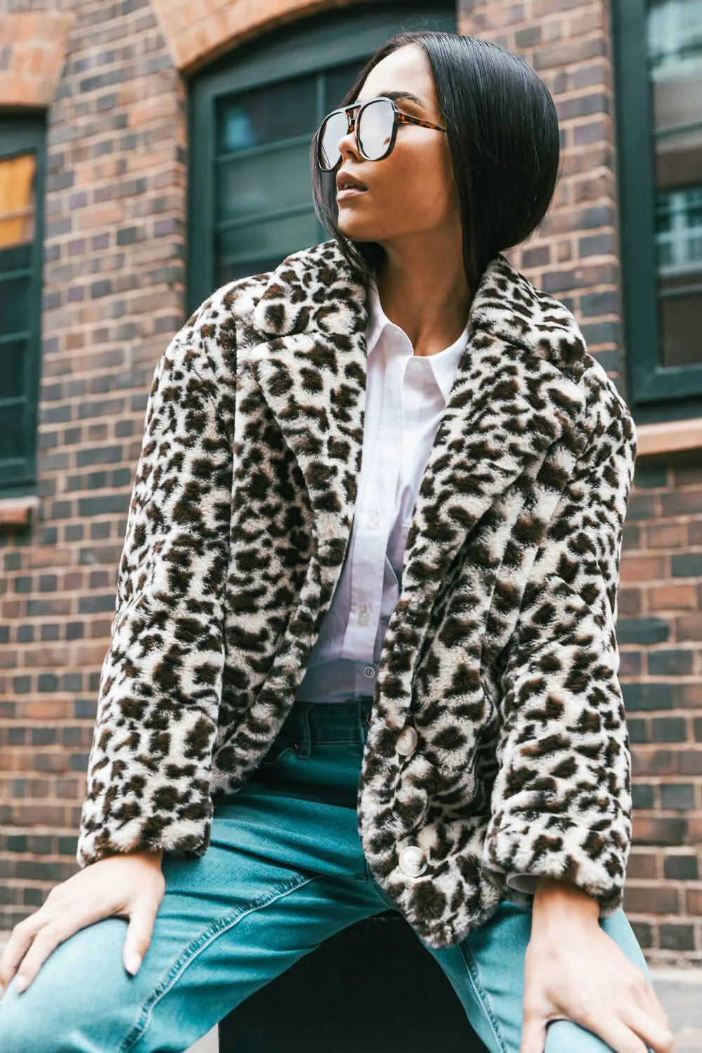 Petite Leopard Fur Coat - Beige - Size: 14 - Roman - FashionsVida