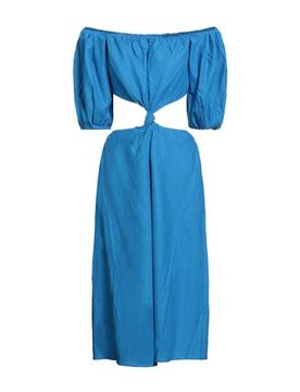 Midi-Kleid Damen Azurblau L Damen