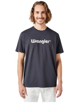 T-shirt nera logo grande stampato 112350526