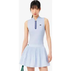 Polo de mujer de tenis elástico sin mangas ultra-dry en blanco