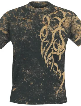 T-Shirt - Marble Tattoo - S bis 3XL - für Männer - Größe XXL - schwarz - Männer - male - Outer Vision - FashionsVida