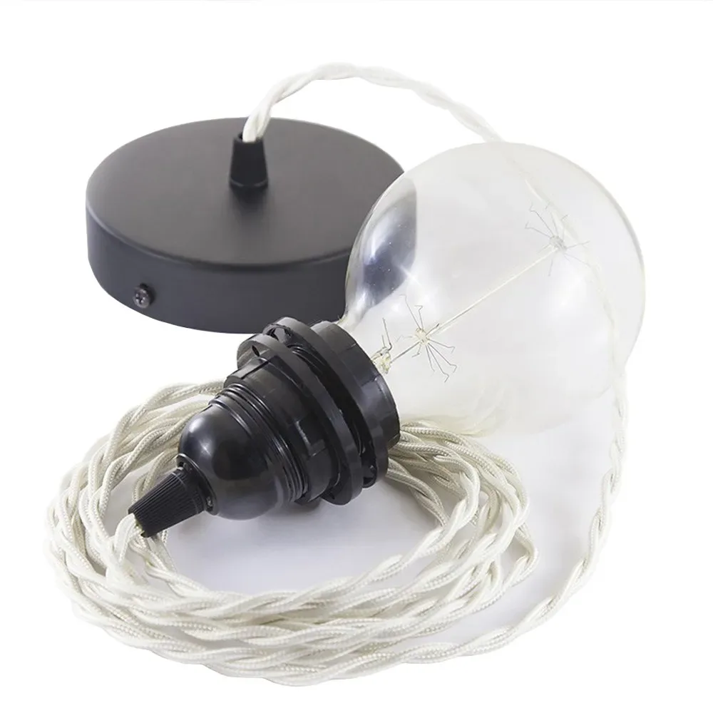 Cables Lampe Suspendue Pendel Pour Abat-jour Tm00 2 M Ivory / Black One Size - Creative - FashionsVida