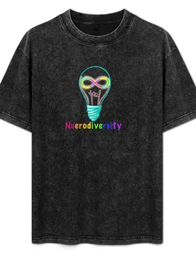 Neurodiversity lightbulb : Simple version T-Shirt Everyday Wear Basic Short Sleeve Top - Aliexpress - FashionsVida