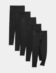 Pack Cotton Rich Leggings (6-16 Yrs) Black female