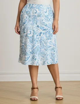 Falda midi con caída fluida y estampado - Lauren Ralph Lauren Woman - FashionsVida