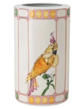Vaso Idyllia, Porcellana, Motivo con stampa in cristallo, uccello, Multicolore OS - Swarovski - FashionsVida